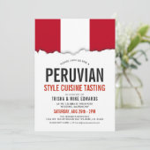 Peruaanse Cuisine | Flag White Invite Kaart (Staand voorkant)