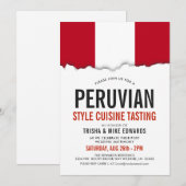 Peruaanse Cuisine | Flag White Invite Kaart (Voorkant / Achterkant)