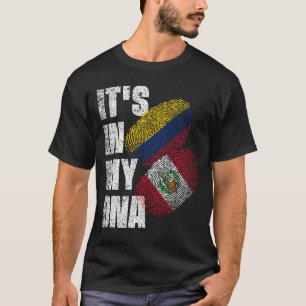 Peruaanse en Colombiaanse DNA Mix Flag Heritage T-shirt