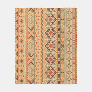 Peruaanse Indiër: Tribal Geometric Naadloos Fleece Deken