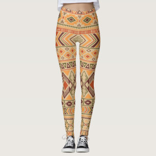 Peruaanse Indiër: Tribal Geometric Naadloos Leggings