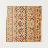 Peruaanse Indiër: Tribal Geometric Naadloos Wandkleed (Voorkant (horizontaal))