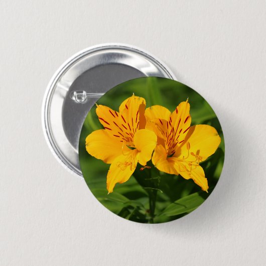 Peruaanse Lilies Ronde Button 5,7 Cm (Voorkant /achterkant)