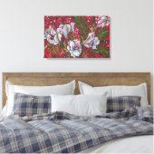 Peruaanse Lilies Spring Flowers Floral Art Sketch Canvas Afdruk (Insitu (Slaapkamer))