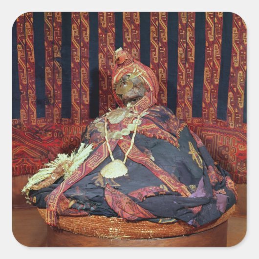Peruaanse mummy van het kerkhof van Paracas Vierkante Sticker (Voorkant)