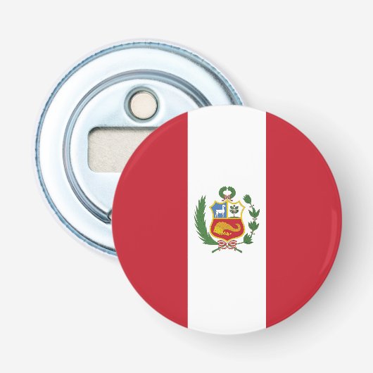 Peruaanse vlag button flesopener (Voorkant)
