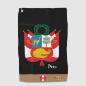 Peruaanse vlag & Peru, monogrammen / Golfhanddoek (Voorkant)