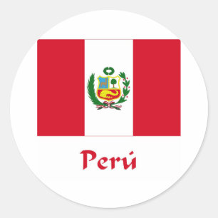 Peruaanse vlag ronde sticker