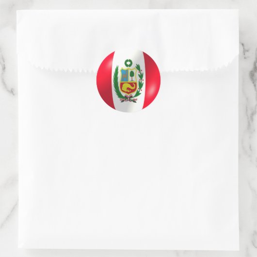 Peruaanse vlag ronde sticker (Tas)