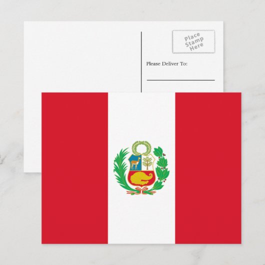 Peruaanse vlag, vlag van Peru Briefkaart (Voorkant / Achterkant)