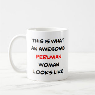 peruaanse vrouw , geweldige koffiemok