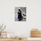 Peruaanse vrouwen Holding Flowers Poster (Keuken)