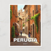 Perugia Italië Reizen Briefkaart (Voorkant)