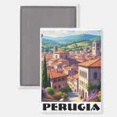 Perugia Italië Reizen Magneet (Voorkant / Achterkant)