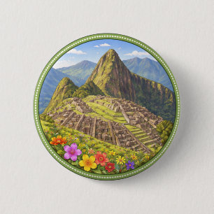 Peru's Machu Picchu Ronde Button 5,7 Cm