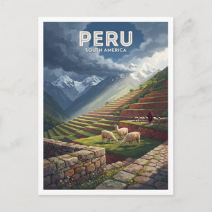 Peruviaanse Andes Terrasvormige Weiden Cusco Reis Briefkaart