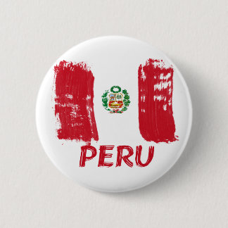 Peruviaanse vlag ronde button 5,7 cm