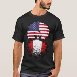 Peruvian American USA Tree Roots Flag T-shirt