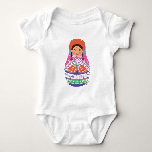 Peruvian Matryoshka Baby Bodysuit (Voorkant)