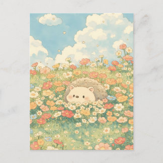 Perzik Abrikoos Weide Kawaii Egel Briefkaart