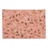 Perzik Beige Bruine Terrazzo Marmer Patroon Kussensloop (Achterkant-Rechts)