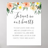 Perzik Bloem Onvergetelijk In Onze Harten Herdenki Poster (Voorkant)