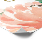 Perzik bloemachtig bruids douche foto booth frame poster (Hoek)