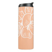 Perzik Bloemen Aangepaste Naam Sjabloon Botanisch  Thermosbeker (Gedraaid links)