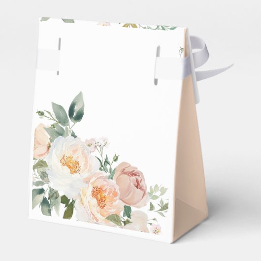 Perzik Bloemen Baby in Bloom Meisje Baby shower Bedankdoosjes (Achterkant)