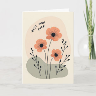 Perzik Bloemen Beste Moeder Ooit Kaart