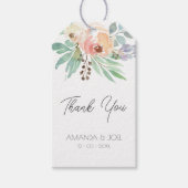 Perzik Bloemen Bruiloft Cadeaulabel (Voorkant)