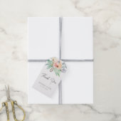 Perzik Bloemen Bruiloft Cadeaulabel (Met Touw)