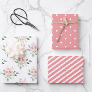 Perzik Bloemen Bruiloft Inpakpapier Vel