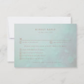 Perzik bloemen bruiloft maaltijd keuzes RSVP (Achterkant)