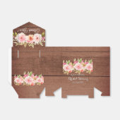 Perzik bloemen bruin hout vrijgezellenfeest dank u bedankdoosjes (Uitgevouwen)