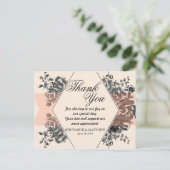 Perzik  Bloemen en Streep Briefkaart (Staand voorkant)