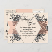 Perzik  Bloemen en Streep Briefkaart (Voorkant / Achterkant)