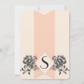 Perzik  Bloemen en Streep Kaart (Achterkant)