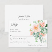 Perzik Bloemen geen Maaltijd RSVP V3 (Voorkant / Achterkant)