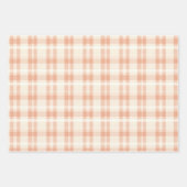 Perzik Bloemen geruit inpakpapier (Voorkant 2)