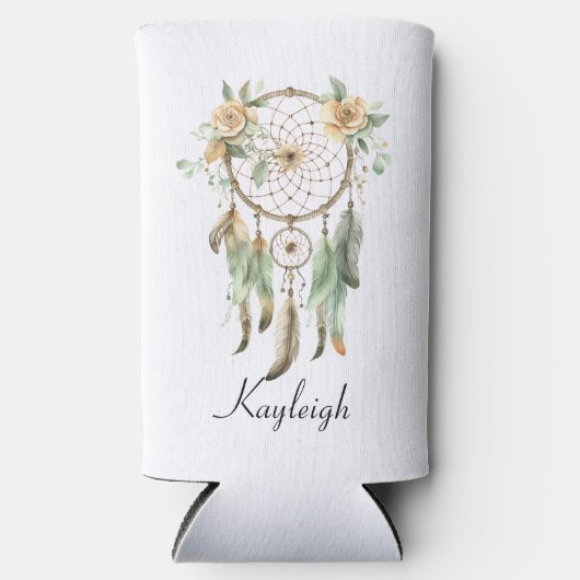 Perzik Bloemen Groene Droomvanger (Voorkant)