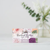  Perzik Bloemen Haar Salon Stylist QR Code Visitekaartje (Staand voorkant)