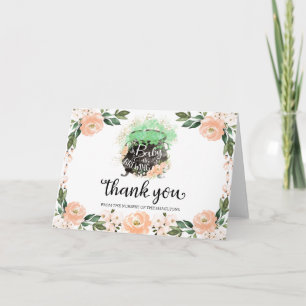 Perzik Bloemen Halloween Baby Shower Bedankkaart Kaart