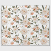 Perzik Bloemen Inpakpapier Vellen (Vlak)