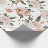 Perzik Bloemen Inpakpapier Vellen (Hoek)