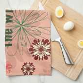 Perzik Bloemen Persoonlijk display Theedoek (Quarter Fold)