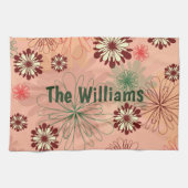 Perzik Bloemen Persoonlijk display Theedoek (Horizontaal)