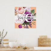  Perzik  Bloemen Persoonlijk Visitekaartje Poster (Keuken)