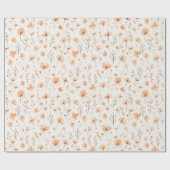 Perzik Bloemen Verjaardag Cadeaupapier (Vlak)