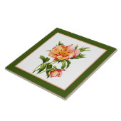 Perzik bloemendecor tegeltje (Zijkant)